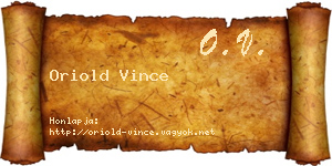 Oriold Vince névjegykártya